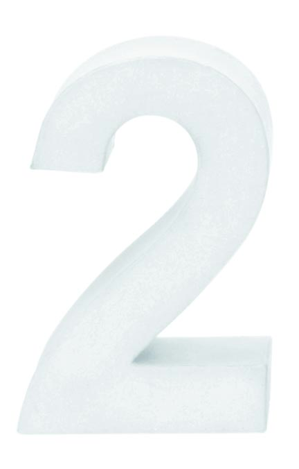 Papp-Zahl 2 10x3,5cm